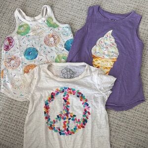 Chaser Kids Tank Tops with Peace Sign, Donuts, and Ice Cream
